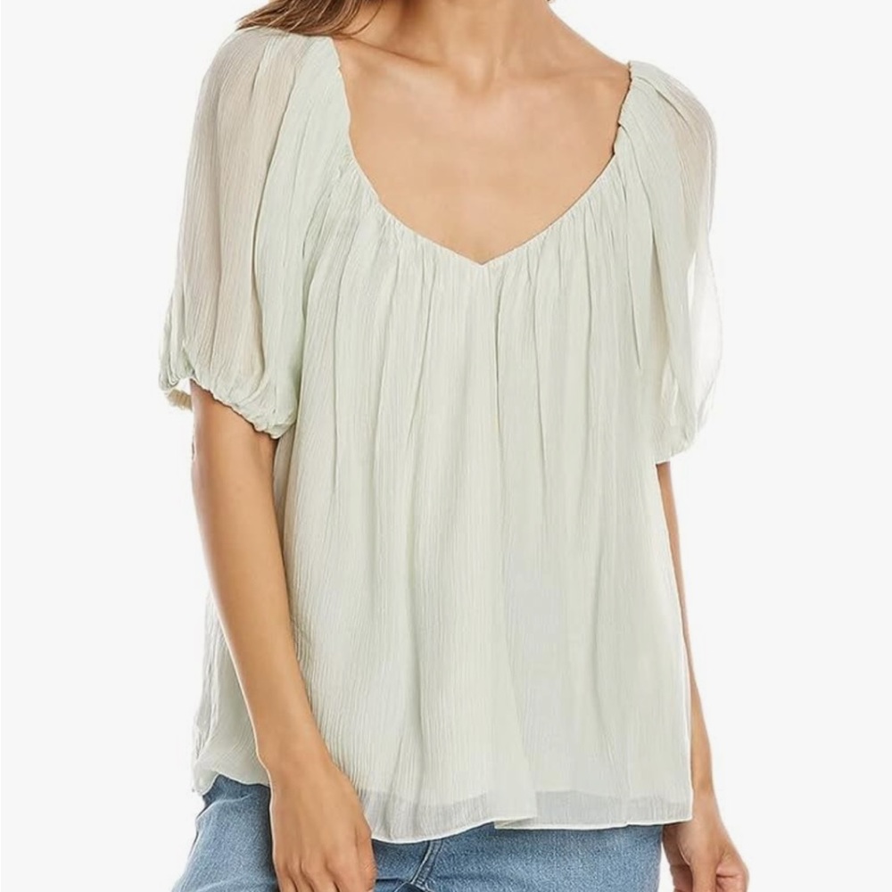 Rebecca Taylor mint green blouse